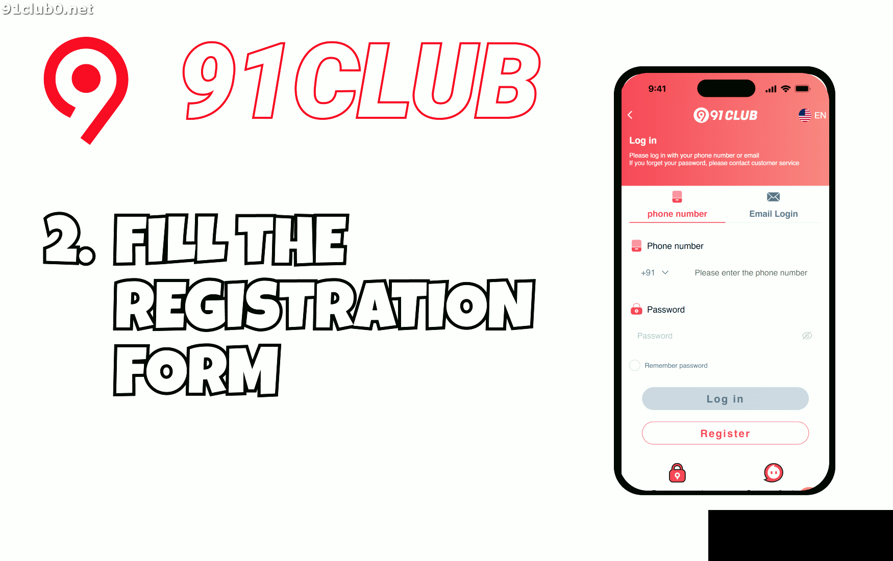 Complete the registration form with required details